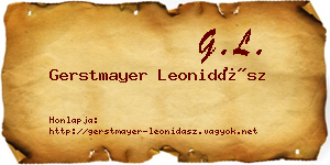 Gerstmayer Leonidász névjegykártya
